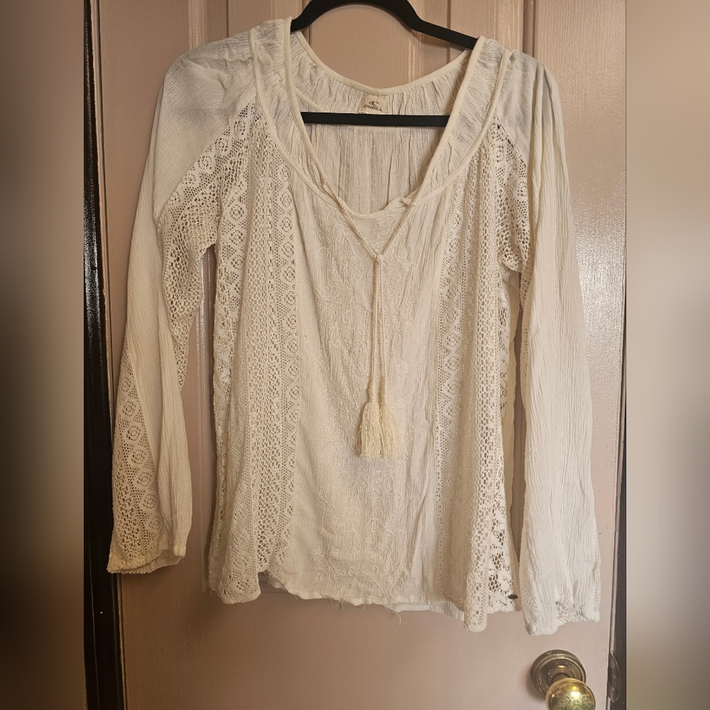 Elegant Cream Lace Women's Top
